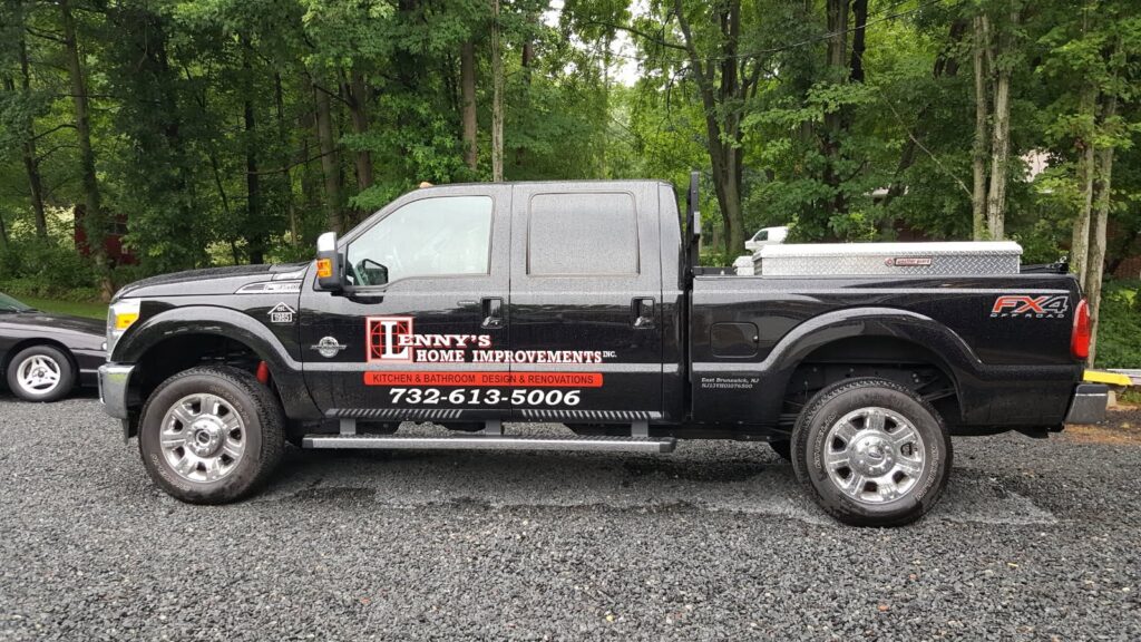 Black work truck equipment used by Lenny’s Home Improvements for material transport in Middlesex County